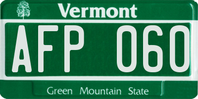 VT license plate AFP060