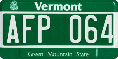 VT license plate AFP064