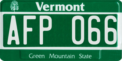 VT license plate AFP066