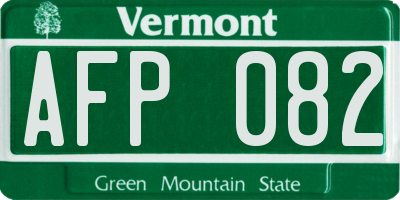 VT license plate AFP082