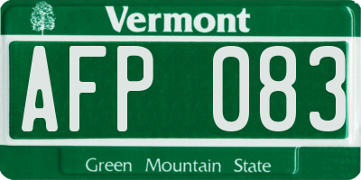 VT license plate AFP083