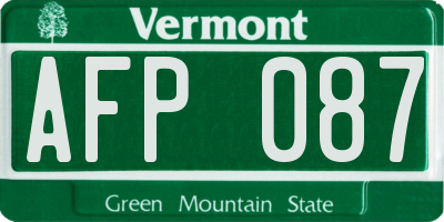 VT license plate AFP087