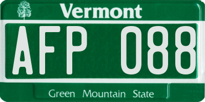 VT license plate AFP088