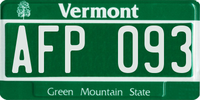 VT license plate AFP093