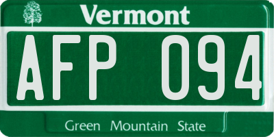 VT license plate AFP094