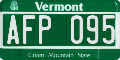 VT license plate AFP095