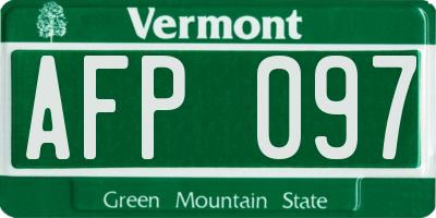 VT license plate AFP097