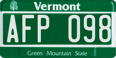 VT license plate AFP098