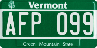 VT license plate AFP099