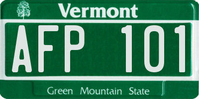 VT license plate AFP101