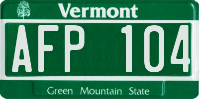 VT license plate AFP104