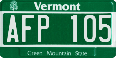 VT license plate AFP105