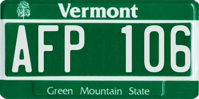 VT license plate AFP106