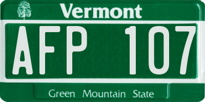 VT license plate AFP107