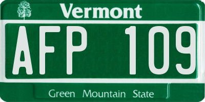 VT license plate AFP109
