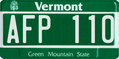 VT license plate AFP110