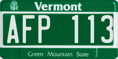 VT license plate AFP113