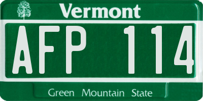 VT license plate AFP114