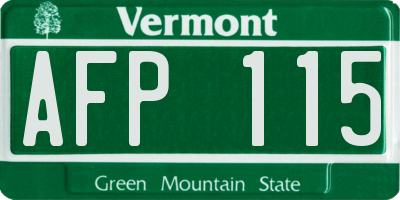 VT license plate AFP115
