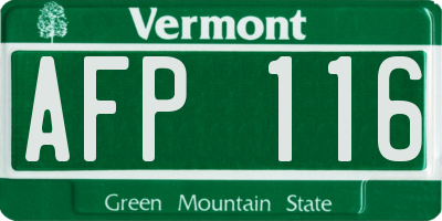 VT license plate AFP116