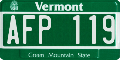VT license plate AFP119