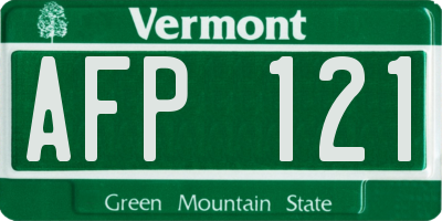 VT license plate AFP121