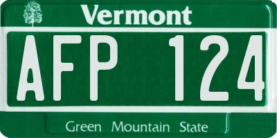VT license plate AFP124