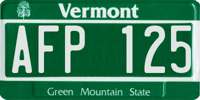 VT license plate AFP125