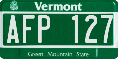 VT license plate AFP127