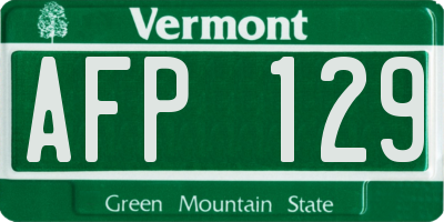 VT license plate AFP129