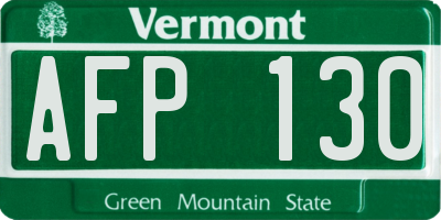 VT license plate AFP130