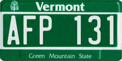 VT license plate AFP131