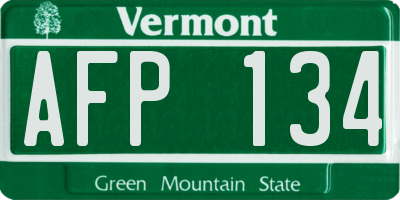 VT license plate AFP134