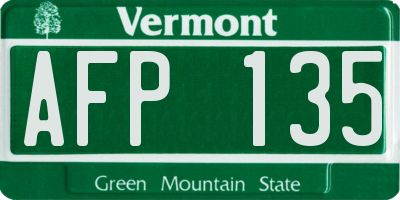 VT license plate AFP135