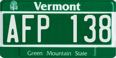 VT license plate AFP138