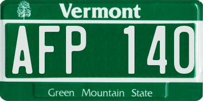 VT license plate AFP140