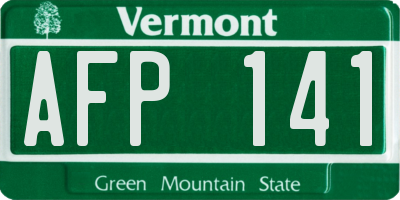 VT license plate AFP141