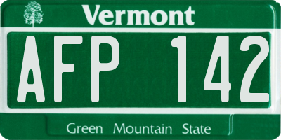 VT license plate AFP142