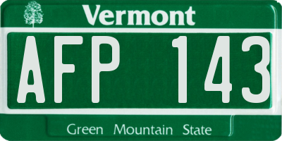 VT license plate AFP143