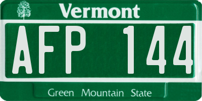 VT license plate AFP144