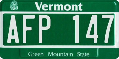 VT license plate AFP147