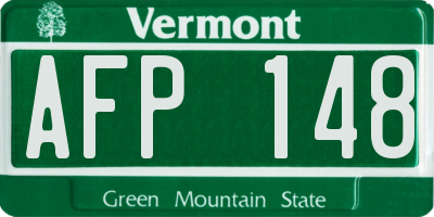 VT license plate AFP148