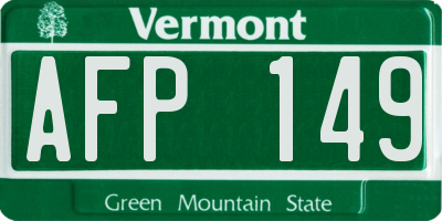 VT license plate AFP149