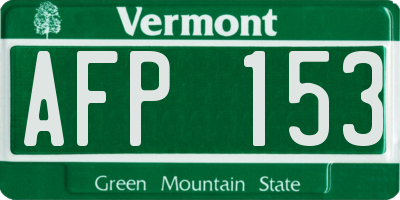 VT license plate AFP153