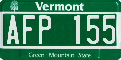 VT license plate AFP155