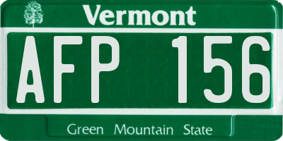 VT license plate AFP156