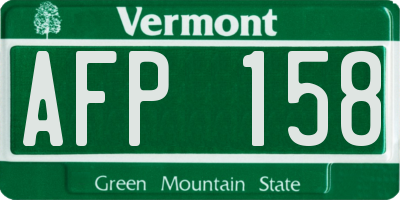 VT license plate AFP158