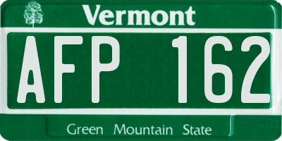 VT license plate AFP162
