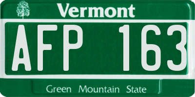 VT license plate AFP163