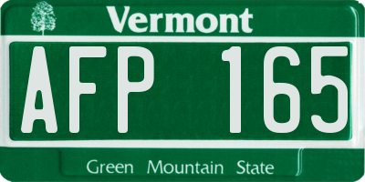 VT license plate AFP165